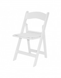 Yard Padded Resin Folding White Chair